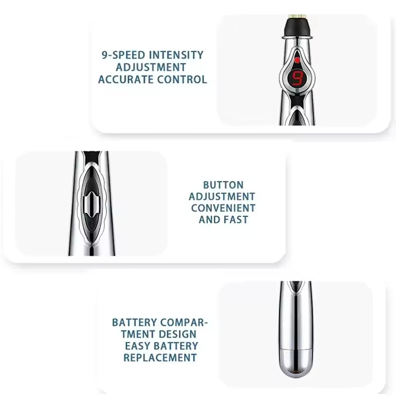 Electric Massage Pen – Adjustable Body & Hand Massager, Battery Powered